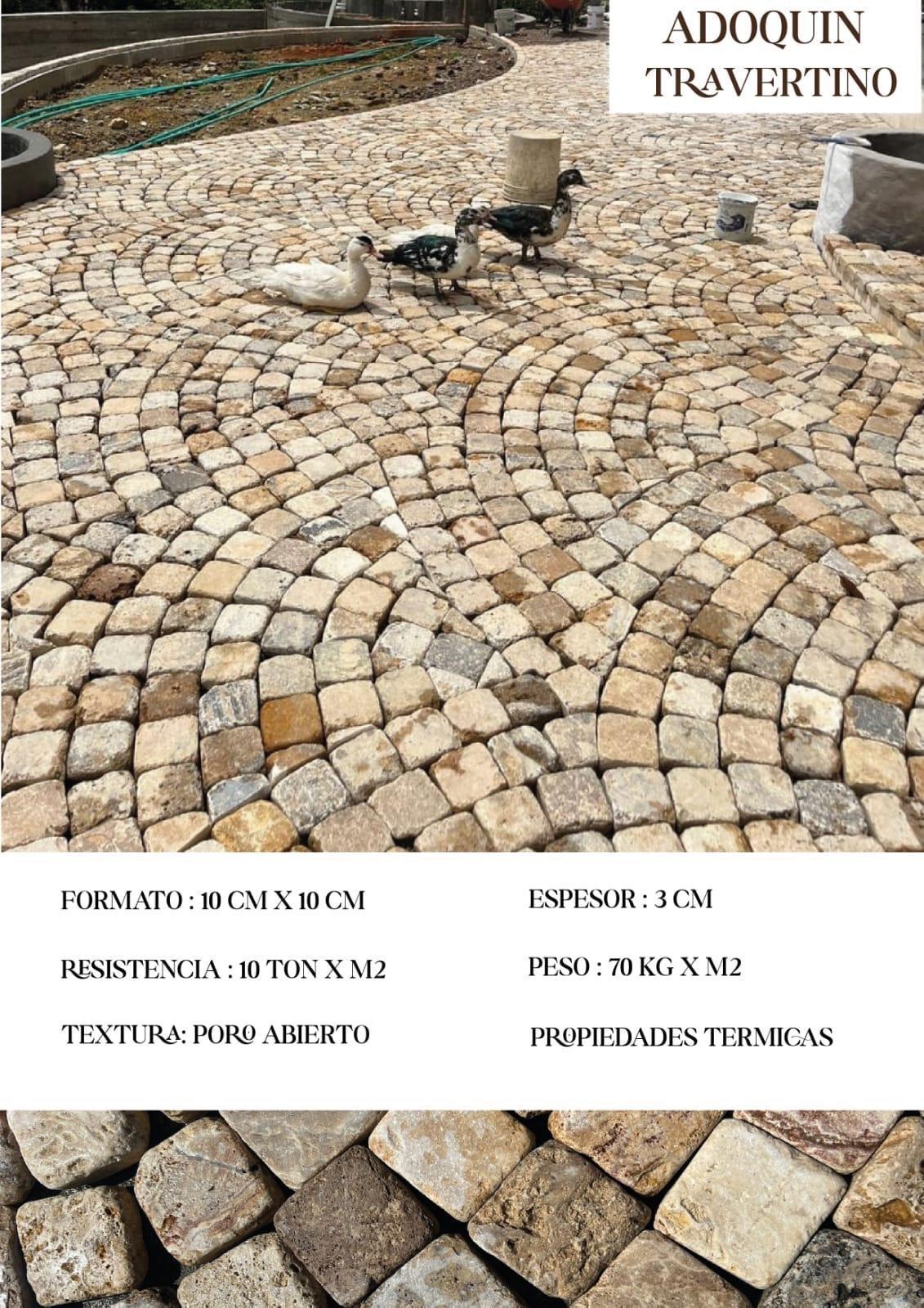 Adoquin Travertino 10x10